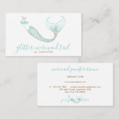 Carte De Visite Mermaid à queue Brown Aqua Green (Devant / Derrière)