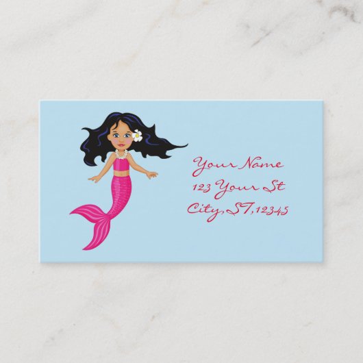 Carte De Visite Mermaid à queue rose Thunder_Cove (Devant)