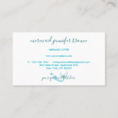 Carte De Visite Mermaid Aqua Blue Green Tail (Dos)