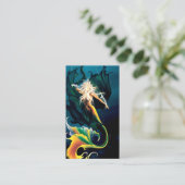 Carte De Visite Mermaid Dragon Imaginaire bleu (Debout devant)