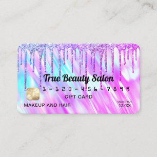 Carte De Visite Mermaid Holographic Parties scintillant Drift Créd