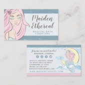 Carte De Visite Mermaid Lune & Étoiles Cheveux mystique / Beauté / (Devant / Derrière)