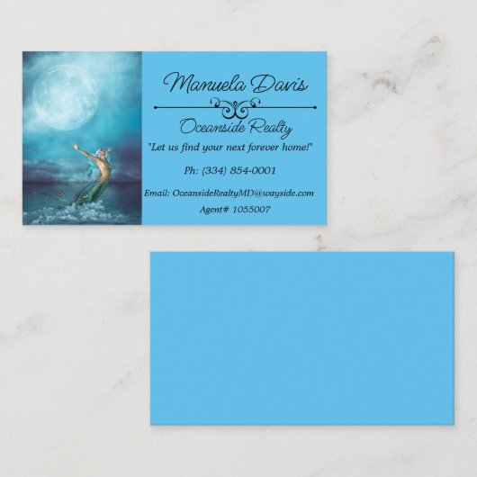 Carte De Visite Mermaid Moon (Devant / Derrière)