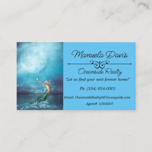 Carte De Visite Mermaid Moon (Devant)