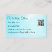 Carte De Visite Mermaid Silhouette Bleue Océan QR Code Professionn (Dos)