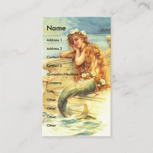 Carte De Visite Mermaid Vintage (Devant)