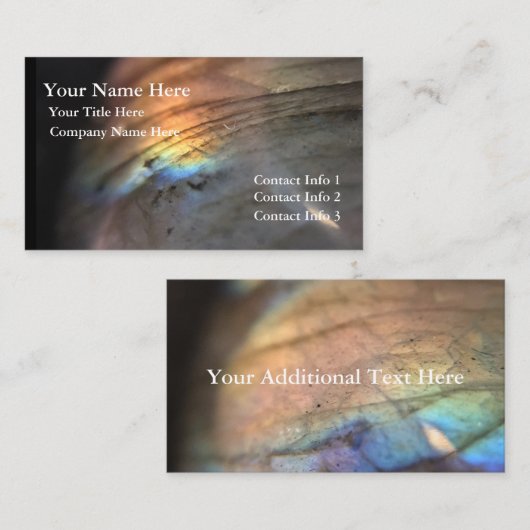 Carte De Visite Merveilles de labradorite (Devant / Derrière)