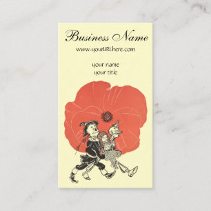Carte De Visite Merveilleux Magicien d'Oz, Dorothy avec fleurs de