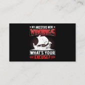 Carte De Visite Mes Ancêtres Étaient Vikings Quelle Excusez-Vous (Dos)