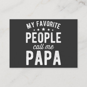 Carte De Visite Mes Gens Favoris M'Appelent Papa