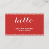 Carte De Visite Message de salutation unique rouge et blanc tomate (Dos)