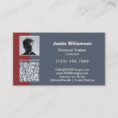 Carte De Visite Message personnel de QR Code photo minimal Accent  (Devant)