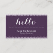 Carte De Visite Message Unique Gras Violet Acai Pourpre (Dos)
