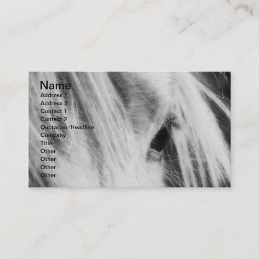 Carte De Visite Messy Mane Day noir et blanc (Devant)
