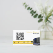 Carte De Visite Mesurer le code QR professionnel de travail du boi (Debout devant)