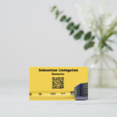 Carte De Visite Mesurer le code QR professionnel de travail du boi (Debout devant)