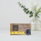 Carte De Visite Mesurer le code QR professionnel de travail du boi (Debout devant)