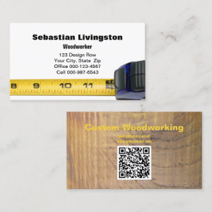 Carte De Visite Mesurer le code QR professionnel de travail du boi