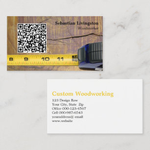 Carte De Visite Mesurer le code QR professionnel de travail du boi