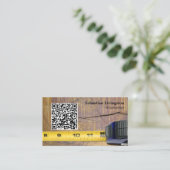 Carte De Visite Mesurer le code QR professionnel de travail du boi (Debout devant)