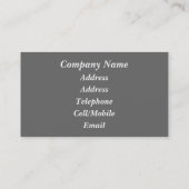 CARTE DE VISITE MÉTAL (Dos)