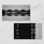 Carte de visite Métal Argent Noir Blanc (Devant / Derrière)