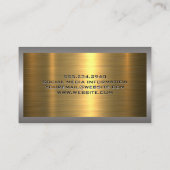 Carte De Visite Métal Argent Or brossé | Logo du marteau (Dos)