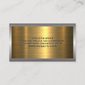 Carte De Visite Métal Argent Or brossé | Propriétés immobilières (Dos)