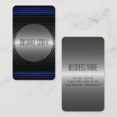 Carte De Visite Métal argenté d'acier inoxydable (Devant / Derrière)