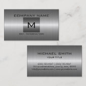 Carte De Visite Métal argenté d'acier inoxydable (Devant / Derrière)