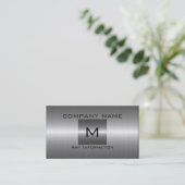 Carte De Visite Métal argenté d'acier inoxydable (Debout devant)