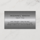 Carte De Visite Métal argenté d'acier inoxydable (Dos)