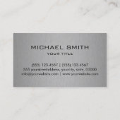 Carte De Visite Métal argenté d'acier inoxydable (Dos)