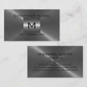 Carte De Visite Métal argenté d'acier inoxydable (Devant / Derrière)