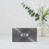 Carte De Visite Métal argenté d'acier inoxydable (Debout devant)