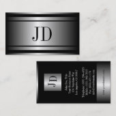 Carte De Visite Métal argenté d'architecte métallique (Devant / Derrière)