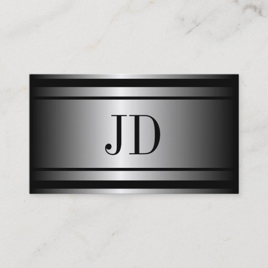 Carte De Visite Métal argenté d'architecte métallique (Devant)