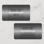 Carte De Visite Métal argenté gris d'acier inoxydable (Devant / Derrière)
