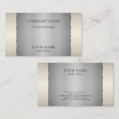 Carte De Visite Métal argenté moderne personnalisé (Devant / Derrière)