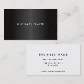 Carte De Visite Métal balayé par noir moderne élégant (Devant / Derrière)