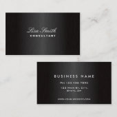 Carte De Visite Métal balayé par noir moderne élégant (Devant / Derrière)