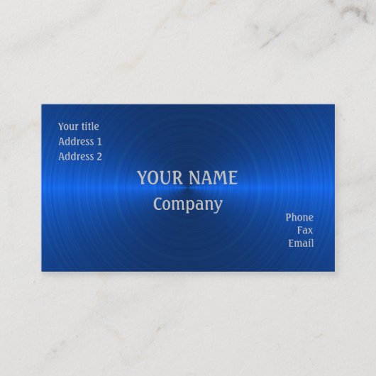 Carte De Visite Métal bleu (Devant)