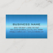 Carte De Visite Métal bleu d'acier inoxydable de monogramme fait (Dos)