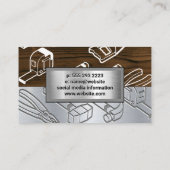 Carte De Visite Métal bois | Outils industriels gravés (Dos)