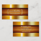 Carte De Visite Métal brillant Arrière - plan d'or métallique (Devant / Derrière)