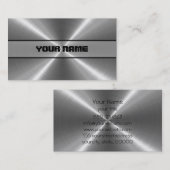 Carte De Visite Métal brillant d'acier inoxydable (Devant / Derrière)