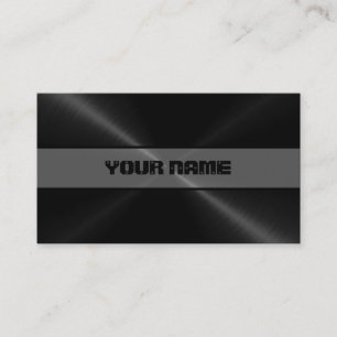 Carte De Visite Métal brillant noir 4 d'acier inoxydable