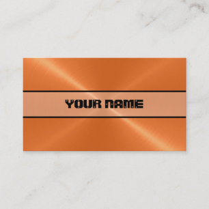 Carte De Visite Métal brillant orange d'acier inoxydable