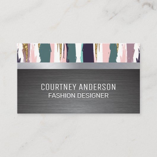 Carte De Visite Métal brossé | Artistique brossé (Devant)