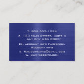 Carte De Visite Métal brossé bleu acier inoxydable (Dos)